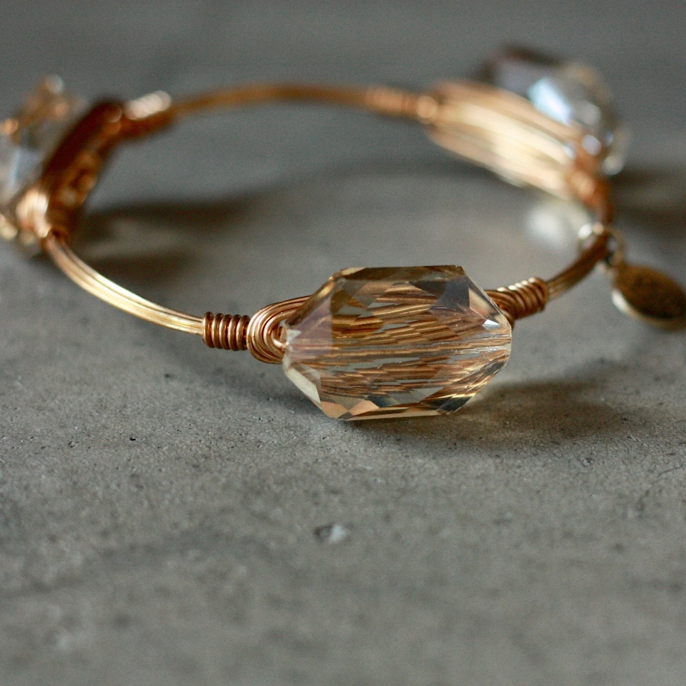 bourbon + boweties gold/champagne bangle bracelet